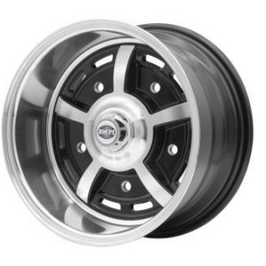 EMPI Sprintstar Wheel, 5 Spoke, 15x8” 5x205 Gloss Black w/ Polished Spokes and Lip