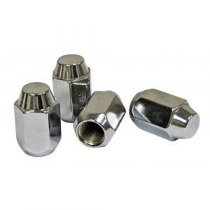 Chrome Lug Nuts, M14-1.5, Acorn 60 Degree Style (Set of 4)