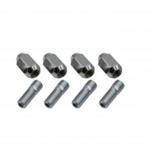 Chrome Nut & Stud Kit, M14-1.5 to 1/2-20, 60 Degree, For Steel Wheels, 4 Pair