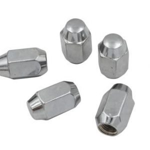 Chrome Lug Nuts, M12-1.5, Acorn 60 Degree Style (Set of 5)