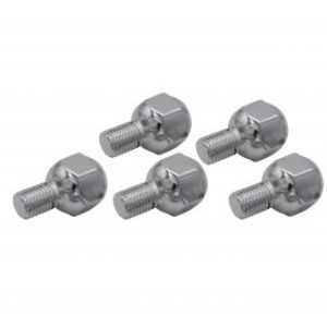 Chrome Lug Bolts - M12-1.5, 15mm Long, Set of 5, Steel Wheels