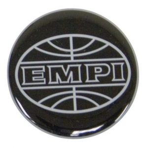 EMPI Logo, Black / Silver, 43mm Fits Most Wheels & Wheel Caps, Set of 4 Also fits 79-4115/16/17