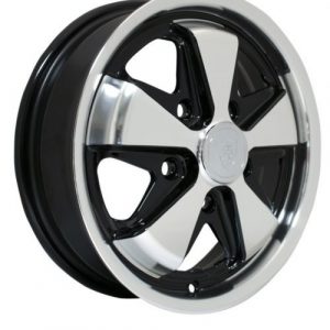 911 Alloy, Gloss Black with Polished Lip & Spokes, 15x4 1/2, 5 x 130 Bolt Pattern, 4 1/2" BS
