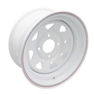 15 x 7" Wide, 3 1/2" Backspacing, 4x130 Pattern, White