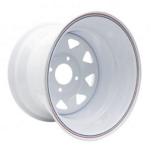 15 x 10" Wide 2" Backspacing, 4x130 Pattern, White