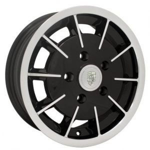 Gloss Black with Polished Lip & Face 15x5 1/25x130 (Porsche) Pattern