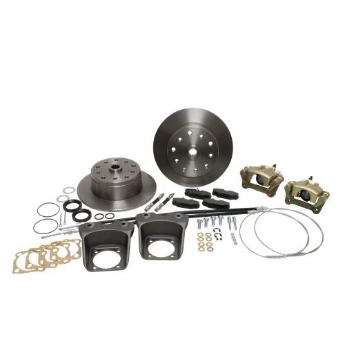 Deluxe Rear Disc Brake Kit - Swing Axle 5-Lug, Double Drilled 5x130mm and 5x4.75" with Emergency Brake
