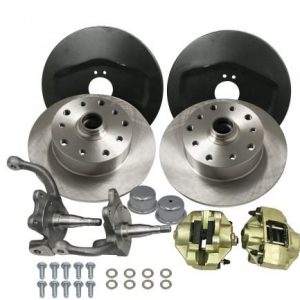 Stock-Style Spindle Front Disc Brake Kit - Ball Joint 5-Lug, Double Drilled 5x130mm and 5x4.75" Directional Drilled and Slotted Rotors