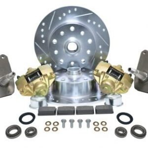Forged Drop Spindle Front Disc Brake Kit - Ball Joint 5-Lug, Double Drilled 5x130mm and 5x4.75" Directional Drilled and Slotted Rotors