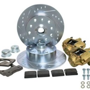 Bolt-On Front Disc Brake Kit - Ball Joint 5-Lug, Double Drilled 5x130mm and 5x4.75" Directional Drilled and Slotted Rotors