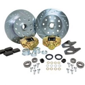 Bolt-On Front Disc Brake Kit - Link Pin 5-Lug, Double Drilled 5x130mm and 5x4.75" Directional Drilled and Slotted Rotors