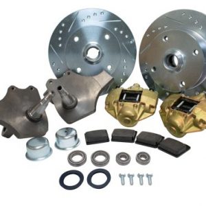 Forged Drop Spindle Front Disc Brake Kit - Ball Joint 4-Lug, 4x130mm Directional Drilled and Slotted Rotors