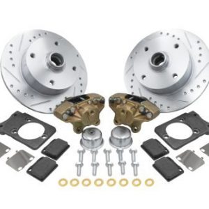 Bolt-On Front Disc Brake Kit - Ball Joint 4-Lug, 4x130mm Directional Drilled and Slotted Rotors