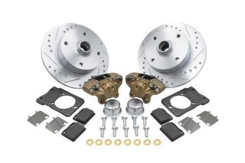 Bolt-On Front Disc Brake Kit - Ball Joint 4-Lug, 4x130mm Directional Drilled and Slotted Rotors
