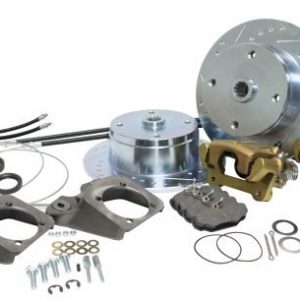 Deluxe Rear Disc Brake Kit - IRS 4-Lug, 4x130mm Directional Drilled and Slotted Rotors with Emergency Brake