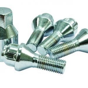 Wheel Lock 12mm-1.5, 60 Degree, Bolt, 23mm threaded area, Set of 4