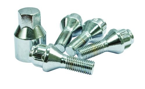 Wheel Lock 12mm-1.5, 60 Degree, Bolt, 23mm threaded area, Set of 4
