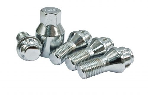 Wheel Lock 14mm-1.5, 60 Degree, Bolt, 23mm threaded area, Set of 4