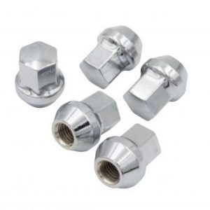 Chrome Steel 60 Degree Lug Nuts 12mm, Set of 5