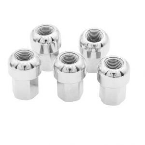 Porsche Alloy Lug Nuts : M14 x 1.5 : Ball Seat Chrome Aluminum : Set of 5