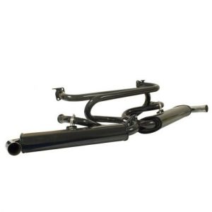 Premium Exhaust System : Dual Quiet Mufflers : Black with Chrome Tip
