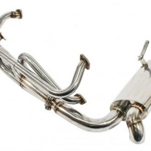 1 1/2" Stainless Steel Sideflow Merged Exhaust System with S/S Muffler (with Flanges)