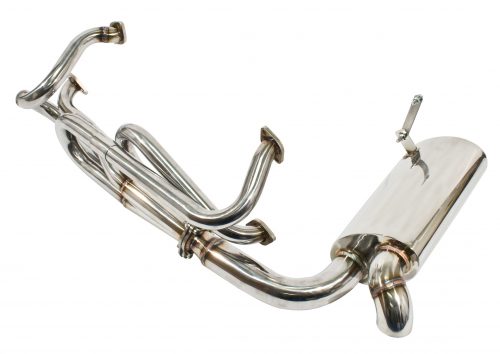 1 1/2" Stainless Steel Sideflow Merged Exhaust System with S/S Muffler (with Flanges)