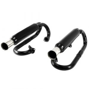 Dual Exhaust Black with Chrome Tips - without Heater Box