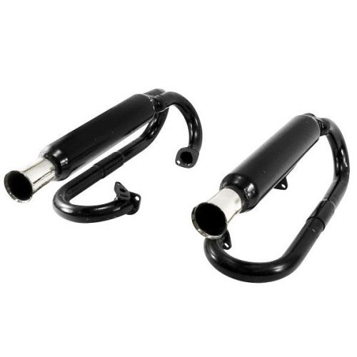 Dual Exhaust Black with Chrome Tips - without Heater Box