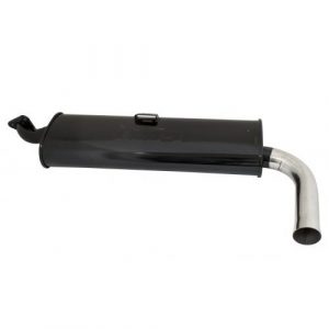 Muffler, Single Outlet, Black with Chrome Tip Quiet Style, Type 2 63-71