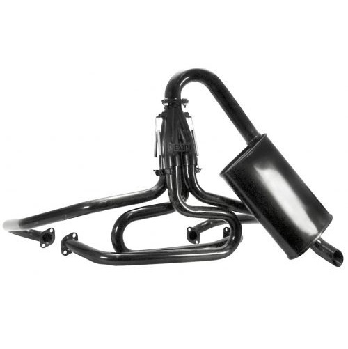 Competition Exhaust System 1 1/2" Tubing, w/ Turbo Muffler, Hi-Temp Black