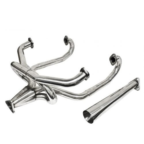 Merged 4 into 1 Competition Exhaust System w/ Horizontal Swivel Stinger, Stainless Steel