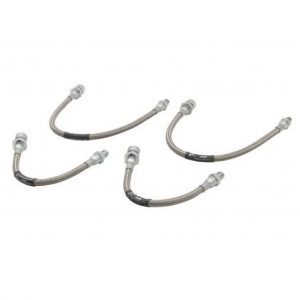 4-Piece Braided Stainless Brake Line Kit, T1 69-On