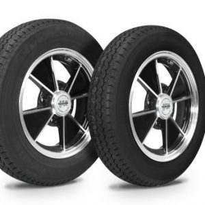 Wheel & Tire Combo, Staggered, BRM Black/Polished 4.5x15 & 5.5x15 – 4/130, Yokohama GT Special 145/80R15 & 165/80R15