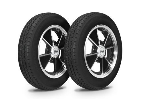 Wheel & Tire Combo, BRM Black/Polished 4.5x15 – 4/130, Yokohama GT Special 145/80R15