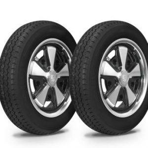 Wheel & Tire Combo, 911 Alloy Black/Polished 4.5x15 – 5/205, Yokohama GT Special 145/80R15