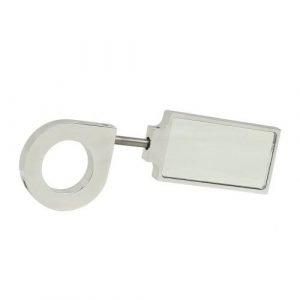 Side View, Rectangular, End Pin Clamp On Mirror for 1 1/2" Tubing, 2" x 3 1/2" Mirror