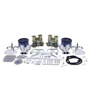 Genuine WEBER 44mm IDF Dual Carburetor Kit : Dual Port, Fits Type 1, with Chrome Air Cleaners