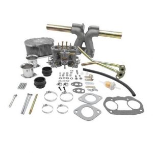 EMPI Deluxe 40mm HPMX Single Carburetor Kit : Dual Port, Fits Type 1, with Billet Aluminum Air Cleaners