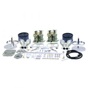 EMPI 40mm HPMX Dual Carburetor Kit : Dual Port, Fits Type 1, with Chrome Air Cleaners