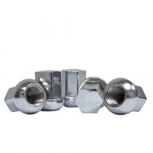 Porsche Style Alloy Lug Nuts, Steel with Chrome Finish, Set of 5