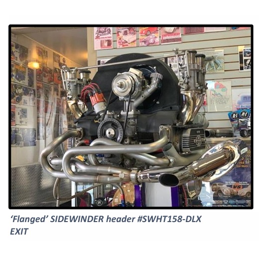 ‘Flanged Sidewinder’ Header “Deluxe Stainless” (Most Popular)