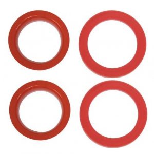 Urethane Axle Beam Tube Seals, Type 1 with Ball Joint, 4 pcs., 2 Small, 2 Large.