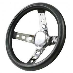 Classic Foam, Chrome, 4 spoke, 11 ½" dia., 3 ¾" dish / 3 ¾"