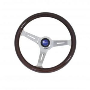 EMPI 380mm/31mm Grip Dark Classic Wood Steering Wheel with Boss Fits Type 1 & Ghia 60-74 1/2, Type 3 61-71