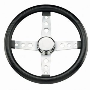 Classic Foam, Chrome, 4 spoke, 13" dia., 1 ¾" dish / 2"