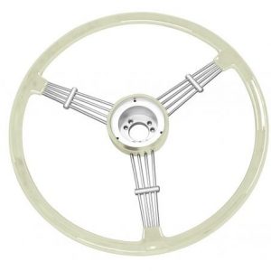Banjo Style Vintage Steering Wheel Kit, Silver / Grey
