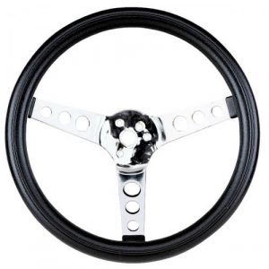 EMPI Poly-Foam Steering wheel, 3 spoke, 13 ½" Dia., 3 ½" Dish / 3 ½"
