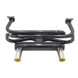 2 Tip GT Exhaust System Black with Chrome Tips 1 3/8" Tubing