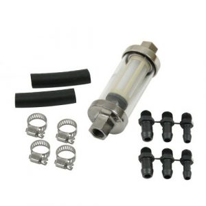 Fuel Filter Kit, with Hose & Clamp, Fits 1/4", 5/16" and 3/8" fittings